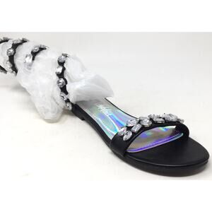 Cape Robbin Esmeralda Women's Size 7.5 Black Wrap Up Gemstone Round Sandals